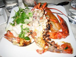 Lobster (which I split with L's filet mignon for surf and turf)