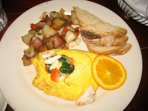 Crabmeat omelette