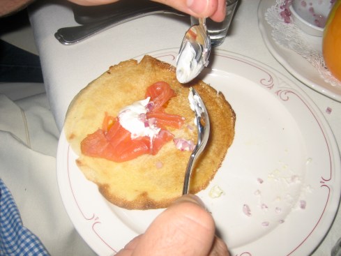 Smoke salmon, caviar and blini