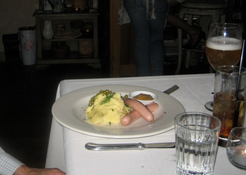 Wieners and potatoes